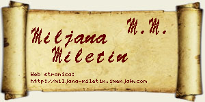Miljana Miletin vizit kartica